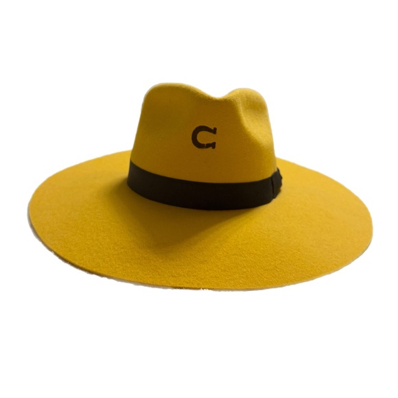 Charlie 1 Horse Yellow Wool Western Hat with Black Band Size Small - Picture 3 of 16